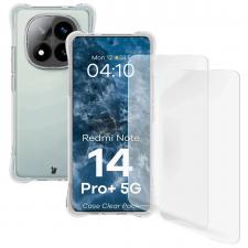 Kit protectie 3 in 1 BizonMobile Clear Pack, Carcasa Bizon Salpa si 2 folii Bizon Glass Clear Hydrogel, compatibil cu Xiaomi Redmi Note 14 Pro Plus 5G, Transparent