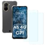 Kit protectie 3 in 1 BizonMobile Clear Pack, Carcasa Bizon Salpa si 2 folii sticla Bizon Glass Clear 2, compatibil cu Xiaomi Redmi A5 4G / POCO C71 4G, Transparent 2 - lerato.ro
