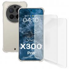 Huse si carcase Vivo, Kit protectie 3 in 1 BizonMobile Clear Pack, Carcasa Bizon Salpa si 2 folii Bizon Glass Clear Hydrogel, compatibil cu Vivo X300 Pro, Transparent, lerato.ro