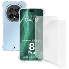 Kit protectie 3 in 1 BizonMobile Clear Pack, Carcasa Bizon Salpa si 2 folii Bizon Glass Clear Hydrogel, compatibil cu Honor Magic 8 Pro, Transparent