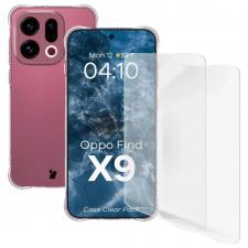 Huse si carcase Oppo Find X9, Kit protectie 3 in 1 BizonMobile Clear Pack, Carcasa Bizon Salpa si 2 folii Bizon Glass Clear Hydrogel, compatibil cu Oppo Find X9, Transparent, lerato.ro