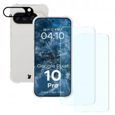 Huse si carcase Google Pixel 10 Pro, Kit protectie 4 in 1 BizonMobile Clear Pack, Carcasa Bizon Salpa,2 folii sticla Bizon Glass Clear si o folie camera foto, compatibil cu Google Pixel 10 Pro, Transparent, lerato.ro
