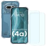 Kit protectie 3 in 1 BizonMobile Clear Pack, Carcasa Bizon Salpa si 2 folii sticla Bizon Glass Clear, compatibil cu Nothing Phone (4a), Transparent 2 - lerato.ro
