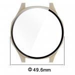 Carcasa cu protectie ecran din sticla securizata BizonMobile compatibila cu Huawei Watch GT 5 46 mm, Bej 3 - lerato.ro