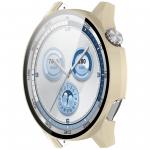 Carcasa cu protectie ecran din sticla securizata BizonMobile compatibila cu Huawei Watch GT 5 46 mm, Bej 6 - lerato.ro