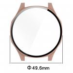 Carcasa cu protectie ecran din sticla securizata BizonMobile compatibila cu Huawei Watch GT 5 46 mm, Roz 3 - lerato.ro