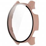 Carcasa cu protectie ecran din sticla securizata BizonMobile compatibila cu Huawei Watch GT 5 46 mm, Roz 4 - lerato.ro