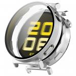 Carcasa cu protectie ecran din sticla securizata BizonMobile compatibila cu Huawei Watch GT 5 41 mm, Satin Silver 2 - lerato.ro
