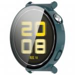 Carcasa cu protectie ecran din sticla securizata BizonMobile compatibila cu Huawei Watch GT 5 41 mm, Verde 6 - lerato.ro