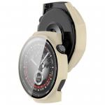 Carcasa cu protectie ecran din sticla securizata BizonMobile compatibila cu Huawei Watch GT 5 Pro 46 mm, Bej 5 - lerato.ro