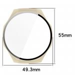 Carcasa cu protectie ecran din sticla securizata BizonMobile compatibila cu Huawei Watch GT 5 Pro 46 mm, Bej 3 - lerato.ro