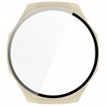 Carcasa cu protectie ecran din sticla securizata BizonMobile compatibila cu Huawei Watch GT 5 Pro 46 mm, Bej 9 - lerato.ro
