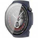 Carcasa cu protectie ecran din sticla securizata BizonMobile compatibila cu Huawei Watch GT 5 Pro 46 mm, Dark Blue 6 - lerato.ro