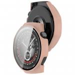 Carcasa cu protectie ecran din sticla securizata BizonMobile compatibila cu Huawei Watch GT 5 Pro 46 mm, Roz 5 - lerato.ro