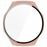 Carcasa cu protectie ecran din sticla securizata BizonMobile compatibila cu Huawei Watch GT 5 Pro 46 mm, Roz 9 - lerato.ro