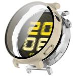 Carcasa cu protectie ecran din sticla securizata BizonMobile compatibila cu Huawei Watch GT 5 Pro 42 mm, Bej 2 - lerato.ro