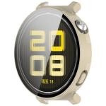 Carcasa cu protectie ecran din sticla securizata BizonMobile compatibila cu Huawei Watch GT 5 Pro 42 mm, Bej 6 - lerato.ro
