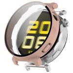 Carcasa cu protectie ecran din sticla securizata BizonMobile compatibila cu Huawei Watch GT 5 Pro 42 mm, Roz 2 - lerato.ro