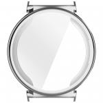 Carcasa cu protectie ecran BizonMobile Felipe compatibila cu Huawei Watch GT 5 Pro 42mm, Silver 7 - lerato.ro