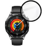 Folie sticla hibrid Bizon Glass Watch Edge Hybrid compatibila cu  Huawei Watch GT 5 46 mm, Negru 6 - lerato.ro