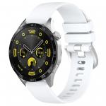 Curea din silicon Bizon Strap Watch Silicone Pro compatibila cu Huawei Watch GT 5 Pro 42mm / GT 5 41mm / GT 4 41mm, Alb 2 - lerato.ro