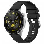 Curea din silicon Bizon Strap Watch Silicone Pro compatibila cu Huawei Watch GT 5 Pro 46mm / GT 5 46mm / GT 4 46mm, Negru 2 - lerato.ro