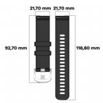 Curea din silicon Bizon Strap Watch Silicone Pro compatibila cu Huawei Watch GT 5 Pro 46mm / GT 5 46mm / GT 4 46mm, Negru 3 - lerato.ro