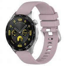 Accesorii Huawei Watch, Curea din silicon Bizon Strap Watch Silicone Pro compatibila cu Huawei Watch GT 5 Pro 42mm / GT 5 41mm / GT 4 41mm, Dark Purple, lerato.ro