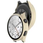 Carcasa cu protectie ecran BizonMobile Adamo compatibila cu Xiaomi Watch 5, Bej 5 - lerato.ro