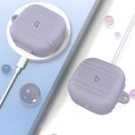 Carcasa Bizon Silicone Case compatibila cu Samsung Galaxy Buds 4 / 4 Pro, Gri 4 - lerato.ro