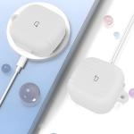 Carcasa Bizon Silicone Case compatibila cu Samsung Galaxy Buds 4 / 4 Pro, Alb 4 - lerato.ro