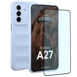 Kit protectie 2 in 1 BizonMobile, Carcasa Bizon Tur si Folie sticla securizata Bizon Glass Edge, compatibil cu Samsung Galaxy A27 5G, Light Blue 2 - lerato.ro