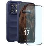 Kit protectie 2 in 1 BizonMobile, Carcasa Bizon Tur si Folie sticla securizata Bizon Glass Edge, compatibil cu Xiaomi 17, Dark Blue 2 - lerato.ro