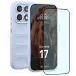 Kit protectie 2 in 1 BizonMobile, Carcasa Bizon Tur si Folie sticla securizata Bizon Glass Edge, compatibil cu Xiaomi 17, Light Blue 2 - lerato.ro