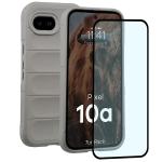 Kit protectie 2 in 1 BizonMobile, Carcasa Bizon Tur si Folie sticla securizata Bizon Glass Edge, compatibil cu Google Pixel 10a, Light Grey 2 - lerato.ro