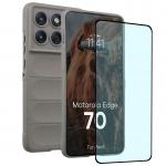 Kit protectie 2 in 1 BizonMobile, Carcasa Bizon Tur si Folie sticla securizata Bizon Glass Edge, compatibil cu Motorola Edge 70, Light Grey 2 - lerato.ro