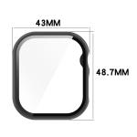 Carcasa cu protectie ecran din sticla securizata BizonMobile compatibila cu Apple Watch 10 / 11 46mm, Negru 3 - lerato.ro
