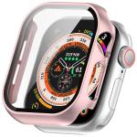 Carcasa cu protectie ecran din sticla securizata BizonMobile compatibila cu Apple Watch 10 / 11 46mm, Roz 2 - lerato.ro
