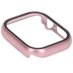Carcasa cu protectie ecran din sticla securizata BizonMobile compatibila cu Apple Watch 10 / 11 46mm, Roz 7 - lerato.ro