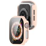 Carcasa cu protectie ecran din sticla securizata BizonMobile compatibila cu Apple Watch 10 / 11 42mm, Roz 5 - lerato.ro