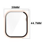 Carcasa cu protectie ecran din sticla securizata BizonMobile compatibila cu Apple Watch 10 / 11 42mm, Roz 3 - lerato.ro