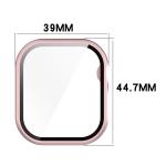 Carcasa cu protectie ecran din sticla securizata BizonMobile compatibila cu Apple Watch 10 / 11 42mm, Pink 3 - lerato.ro