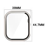 Carcasa cu protectie ecran din sticla securizata BizonMobile compatibila cu Apple Watch 10 / 11 42mm, Champagne 3 - lerato.ro