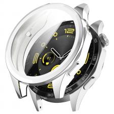 Gadgeturi, Carcasa cu protectie ecran BizonMobile Felipe compatibila cu Huawei Watch GT 4 46 mm, Silver, lerato.ro