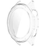Carcasa cu protectie ecran din sticla securizata BizonMobile compatibila cu Xiaomi Watch S4 47mm, Transparent 4 - lerato.ro