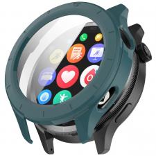 Gadgeturi, Carcasa cu protectie ecran din sticla securizata BizonMobile compatibila cu Xiaomi Watch S4 47mm, Verde, lerato.ro