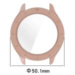 Carcasa cu protectie ecran din sticla securizata BizonMobile compatibila cu Xiaomi Watch S4 47mm, Roz 3 - lerato.ro