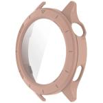 Carcasa cu protectie ecran din sticla securizata BizonMobile compatibila cu Xiaomi Watch S4 47mm, Roz 4 - lerato.ro