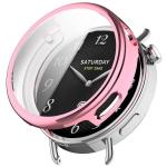 Carcasa cu protectie ecran BizonMobile Felipe compatibila cu Xiaomi Watch S4 41mm, Roz 2 - lerato.ro