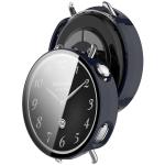 Carcasa cu protectie ecran din sticla securizata BizonMobile compatibila cu Xiaomi Watch S4 41mm, Dark Blue 5 - lerato.ro